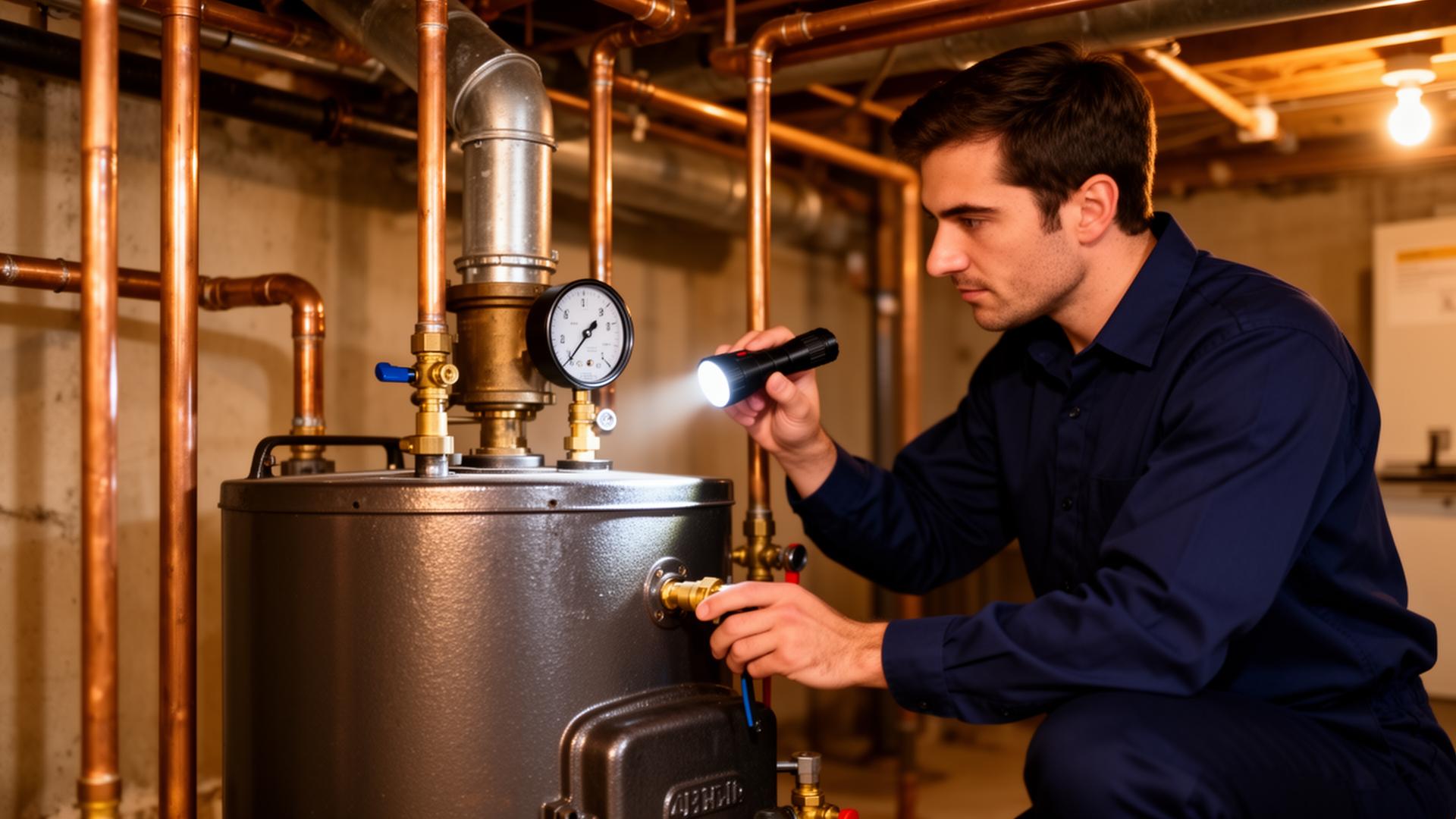 Long Island boilers — licensed technician on the job
