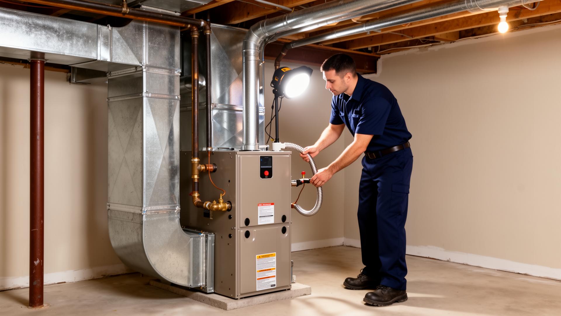 Long Island water heaters — licensed technician on the job